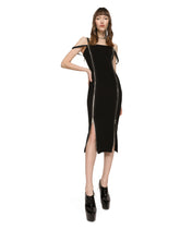 Jersey calf-length dress with zipper - | Dolce & Gabbana
