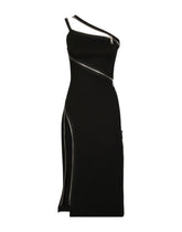 One-shoulder jersey dress with zipper - | Dolce & Gabbana