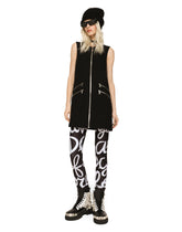 Short wool crepe A-line dress with zipper - | Dolce & Gabbana