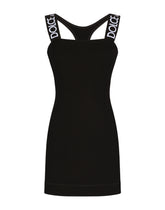 Short full Milano dress with branded straps - | Dolce & Gabbana