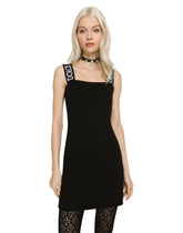 Short full Milano dress with branded straps - | Dolce & Gabbana