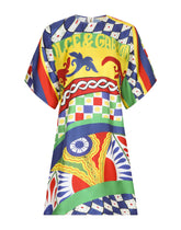 Short Carretto-print twill dress - | Dolce & Gabbana