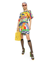 Short Carretto-print twill dress - | Dolce & Gabbana