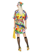 Short Carretto-print twill dress - | Dolce & Gabbana