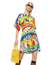 Short Carretto-print twill dress - | Dolce & Gabbana