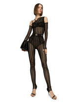 One-shoulder jumpsuit in jacquard tulle - | Dolce & Gabbana