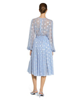 Dévoré silk jacquard calf-length dress with DG logo - | Dolce & Gabbana