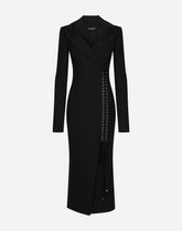 Jersey robe coat with ties and belt loops - | Dolce & Gabbana