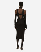 Longuette jersey dress with cut-out - | Dolce & Gabbana