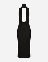 Longuette jersey dress with cut-out - | Dolce & Gabbana