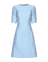 Fit-and-flare midi dress in floral jacquard - | Dolce & Gabbana