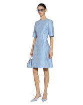 Fit-and-flare midi dress in floral jacquard - | Dolce & Gabbana