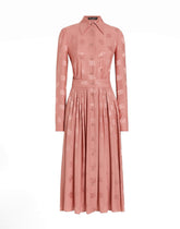 Silk satin jacquard shirt dress with DG logo - | Dolce & Gabbana
