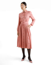 Silk satin jacquard shirt dress with DG logo - | Dolce & Gabbana