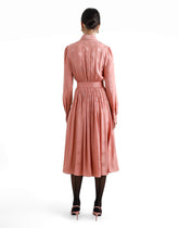 Silk satin jacquard shirt dress with DG logo - | Dolce & Gabbana