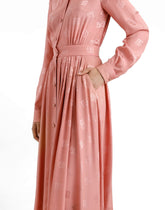 Silk satin jacquard shirt dress with DG logo - | Dolce & Gabbana