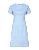 Raschel tweed midi dress with DG logo - | Dolce & Gabbana