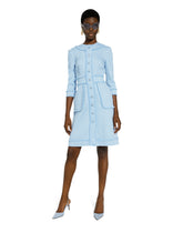 Raschel tweed A-line shirt dress - | Dolce & Gabbana