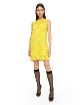 A-line dress in branded stretch lace - | Dolce & Gabbana