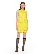 A-line dress in branded stretch lace - | Dolce & Gabbana