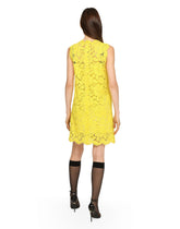 A-line dress in branded stretch lace - | Dolce & Gabbana