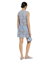Sleeveless floral lace A-line dress with DG logo - | Dolce & Gabbana