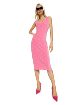 Sleeveless jersey dress with all-over DG logo - | Dolce & Gabbana