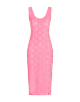 Sleeveless jersey dress with all-over DG logo - | Dolce & Gabbana