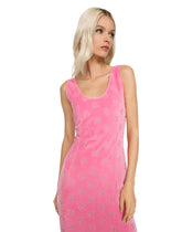 Sleeveless jersey dress with all-over DG logo - | Dolce & Gabbana