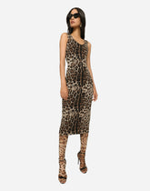 Long dress in leopard Jacquard jersey - | Dolce & Gabbana