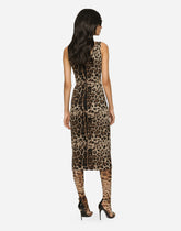 Long dress in leopard Jacquard jersey - | Dolce & Gabbana