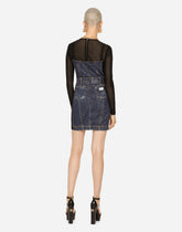 Short patchwork denim and tulle dress - | Dolce & Gabbana
