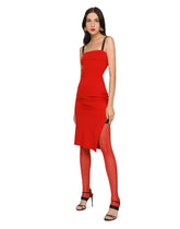 Viscose dress with side slit and draping - | Dolce & Gabbana