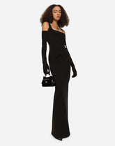 KIM DOLCE&GABBANA Long dress in Milano stitch jersey - | Dolce & Gabbana