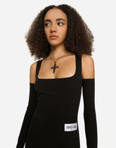 KIM DOLCE&GABBANA Long dress in Milano stitch jersey - | Dolce & Gabbana