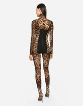 KIM DOLCE&GABBANA Sheer leopard-print jumpsuit - | Dolce & Gabbana