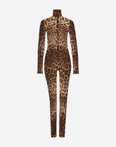 KIM DOLCE&GABBANA Sheer leopard-print jumpsuit - | Dolce & Gabbana