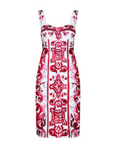 Majolica-print terrycloth midi dress - | Dolce & Gabbana