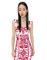 Majolica-print terrycloth midi dress - | Dolce & Gabbana