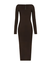 Technical jersey calf-length dress - | Dolce & Gabbana