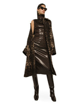 Sleeveless calf-length dress in shiny satin - | Dolce & Gabbana