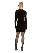 Short chenille jacquard dress with DG logo - | Dolce & Gabbana