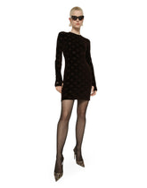 Short chenille jacquard dress with DG logo - | Dolce & Gabbana