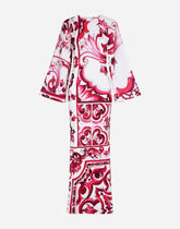 Long Majolica-print organzine dress - | Dolce & Gabbana