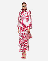 Long Majolica-print organzine dress - | Dolce & Gabbana