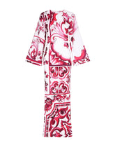 Long Majolica-print organzine dress - | Dolce & Gabbana