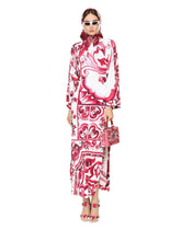 Long Majolica-print organzine dress - | Dolce & Gabbana