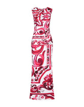 Long Majolica-print organzine dress - | Dolce & Gabbana