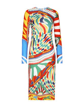 Carretto-print organzine midi dress - | Dolce & Gabbana