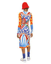 Carretto-print organzine midi dress - | Dolce & Gabbana